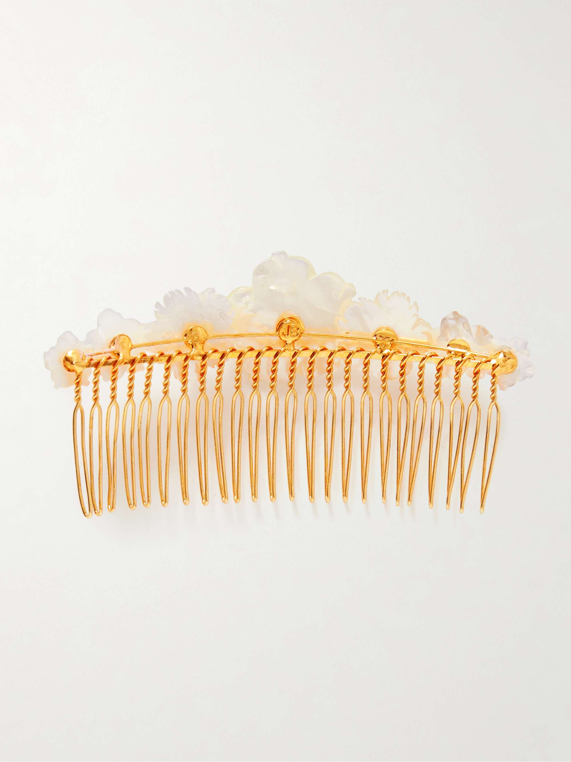 JENNIFER BEHR Zinna gold-tone, pearl and mother-of-pearl