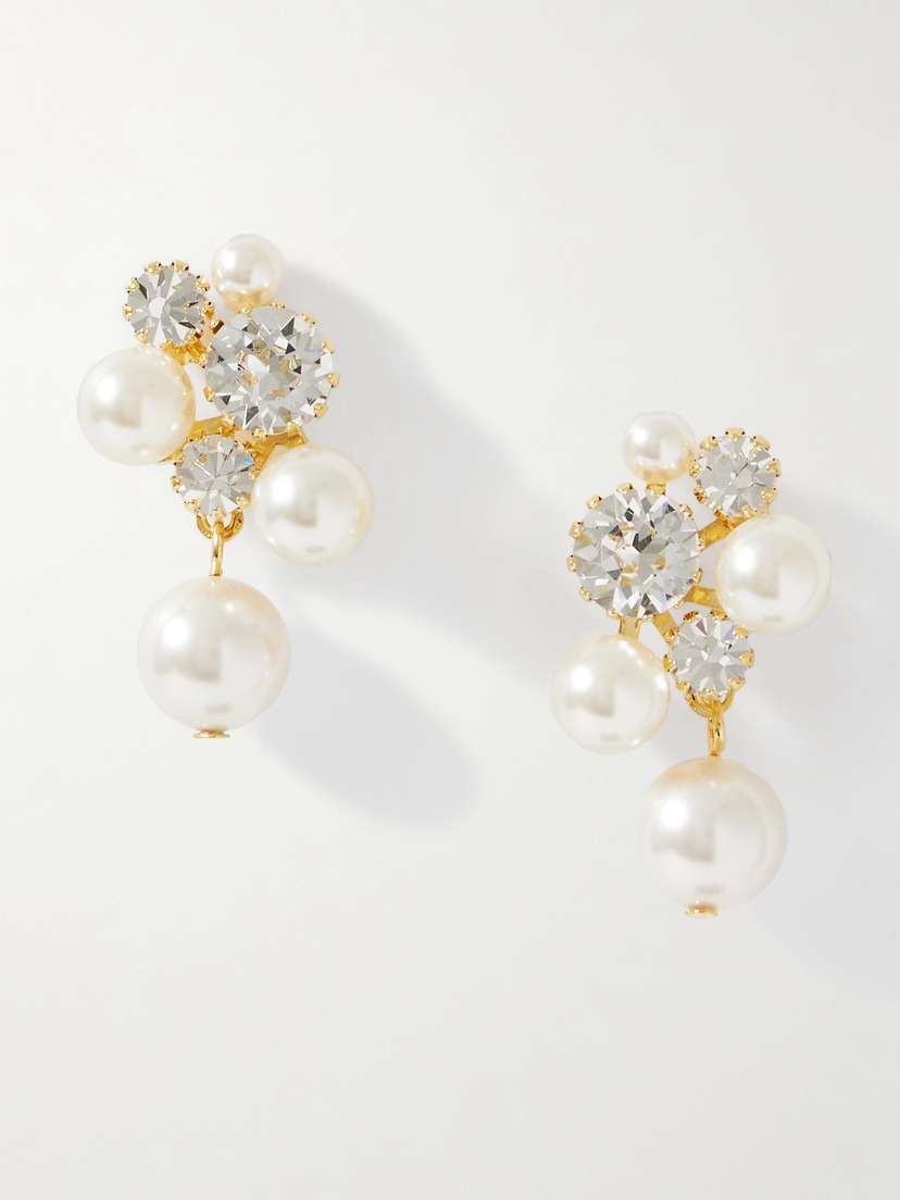 Jennifer Behr Bristol Gold-plated, Faux Pearl And Crystal Earrings