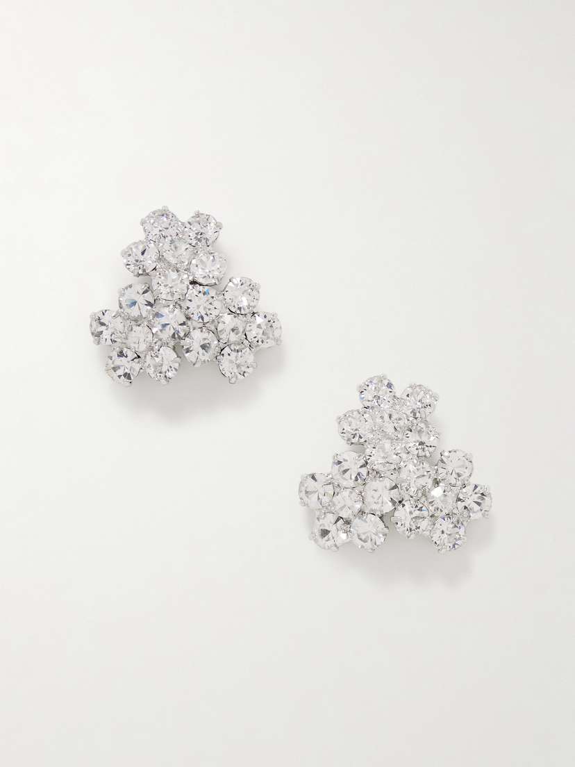 Jennifer Behr Violet Silver-plated Swarovski Crystal Earrings