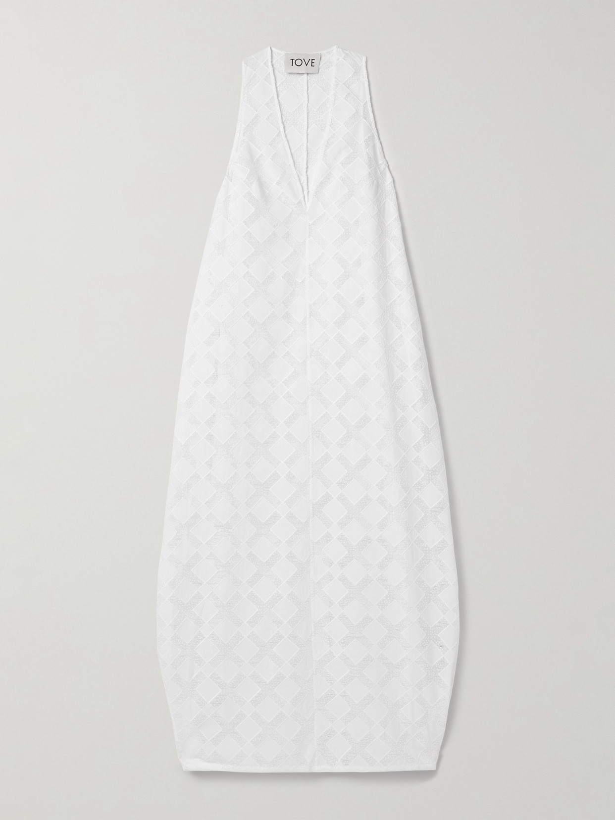 Tove Agel Paneled Gauze And Voile Maxi Dress In White