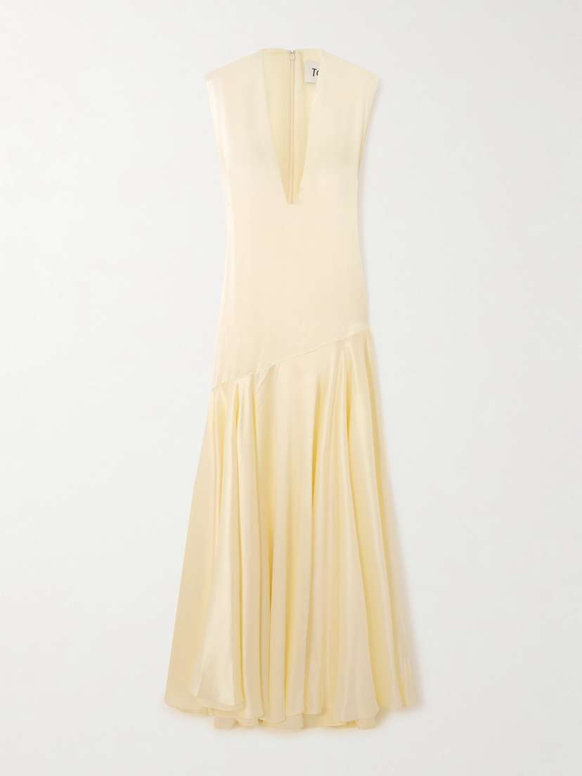 Tove Edan Pleated Silk-satin Gown