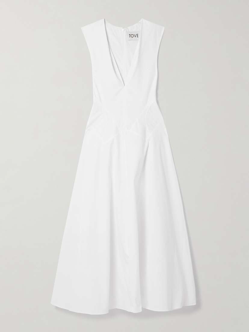Tove Anisa Paneled Cotton-poplin Midi Dress