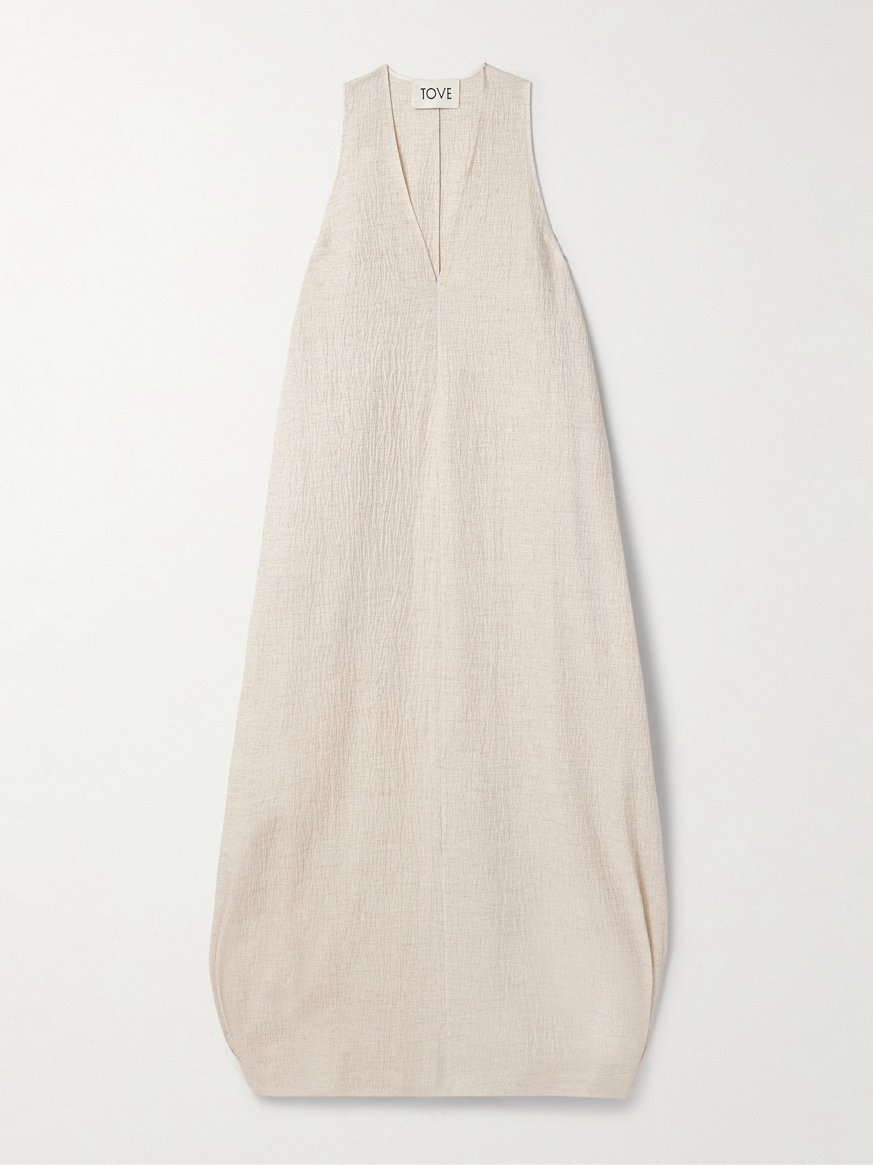Tove Womens Eladia Textured Sleeveless Cotton And Linen-blend Maxi Dress Stone In Brown