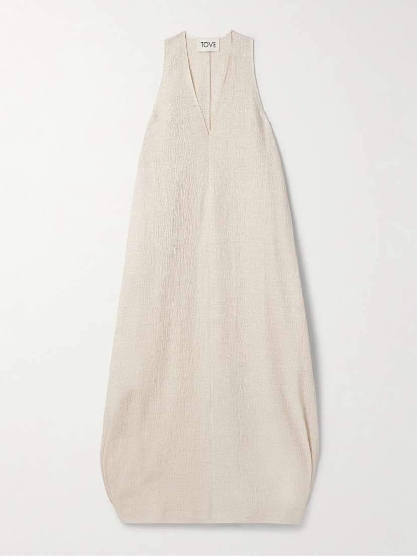 Tove Eladia Crinkled Cotton-blend Maxi Dress
