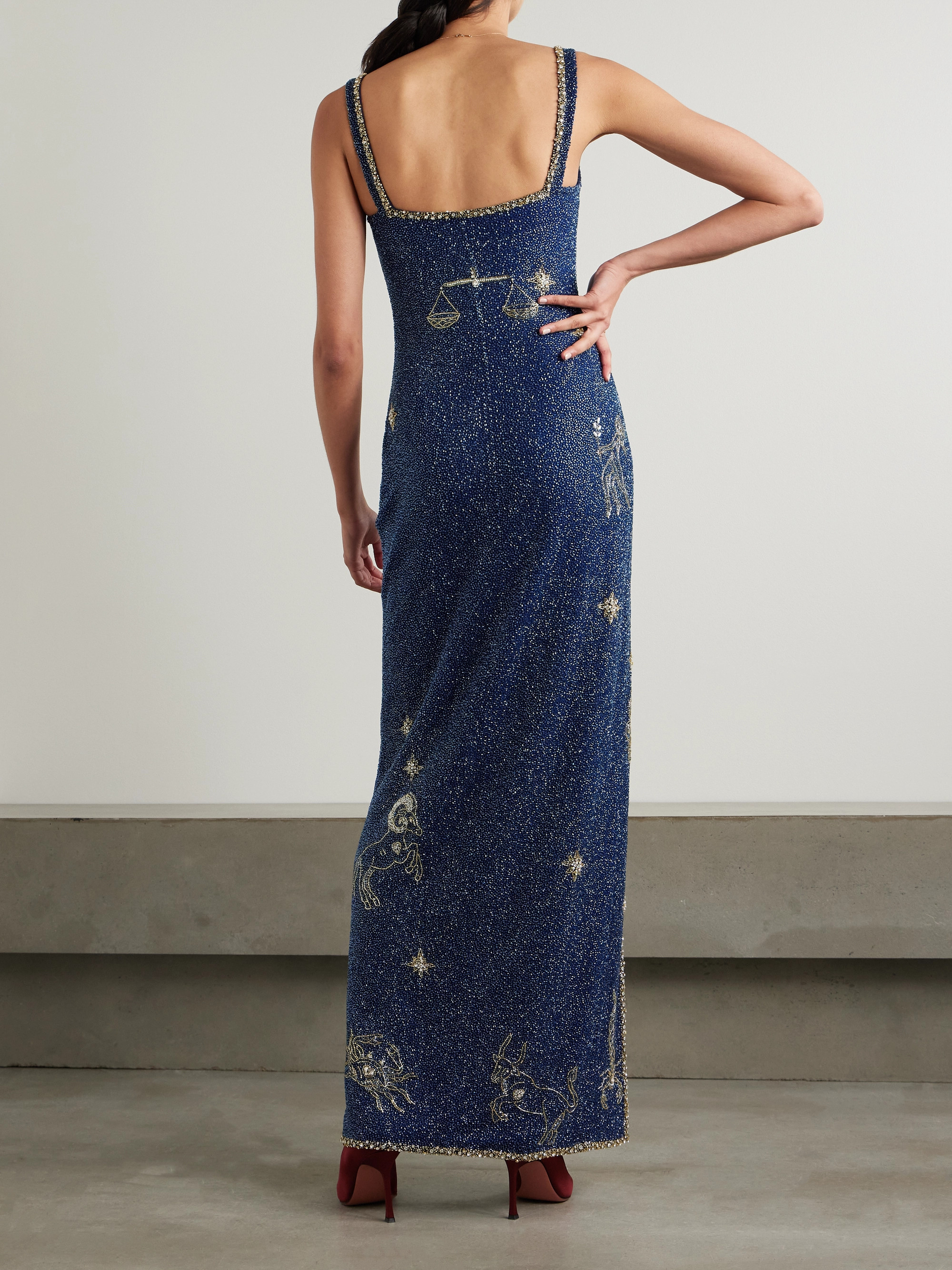 Clio Peppiatt Zodiac embellished beaded stretch-crepe gown thumbnail