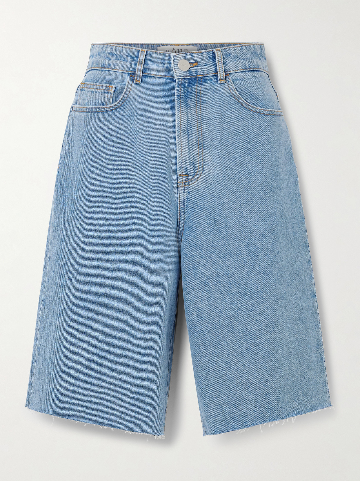 Rohe Frayed Denim Shorts In Blue