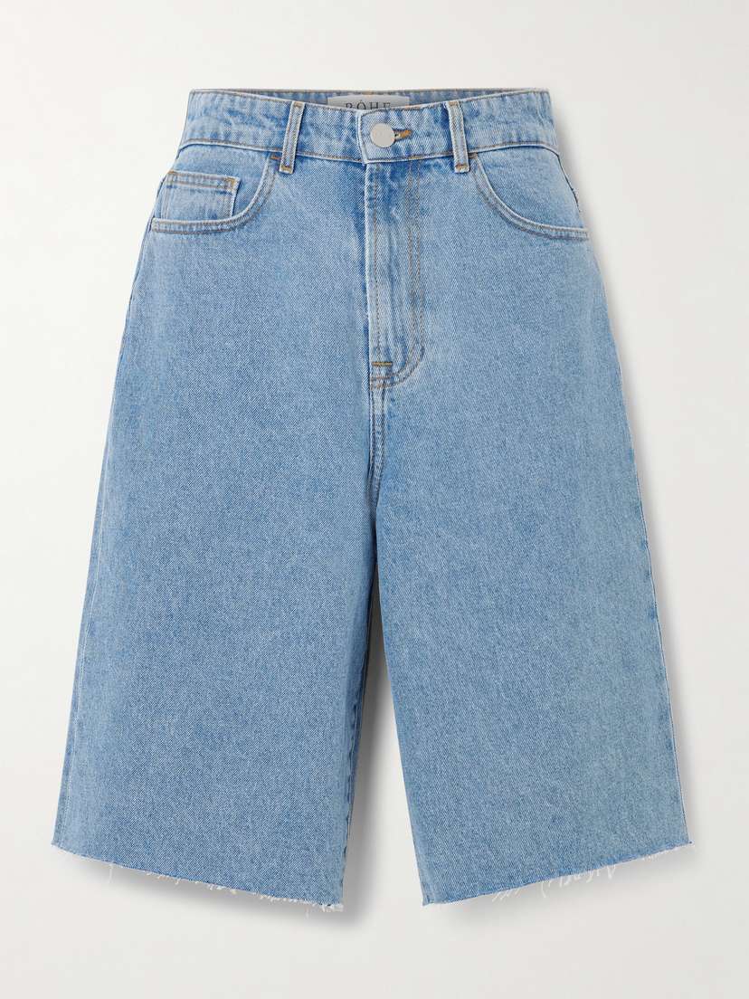 RÓHE Frayed Denim Shorts