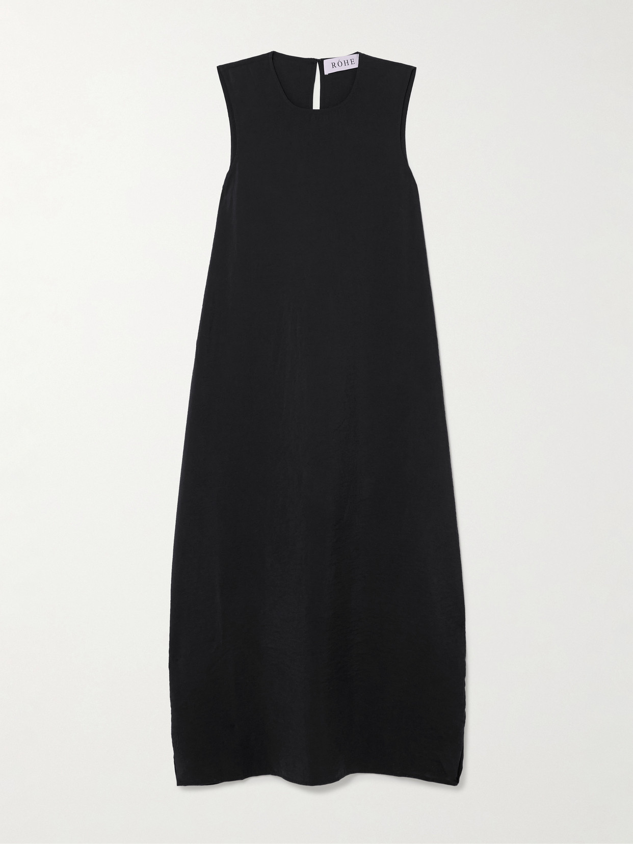 Rohe Hammered Silk-blend Maxi Dress In Black
