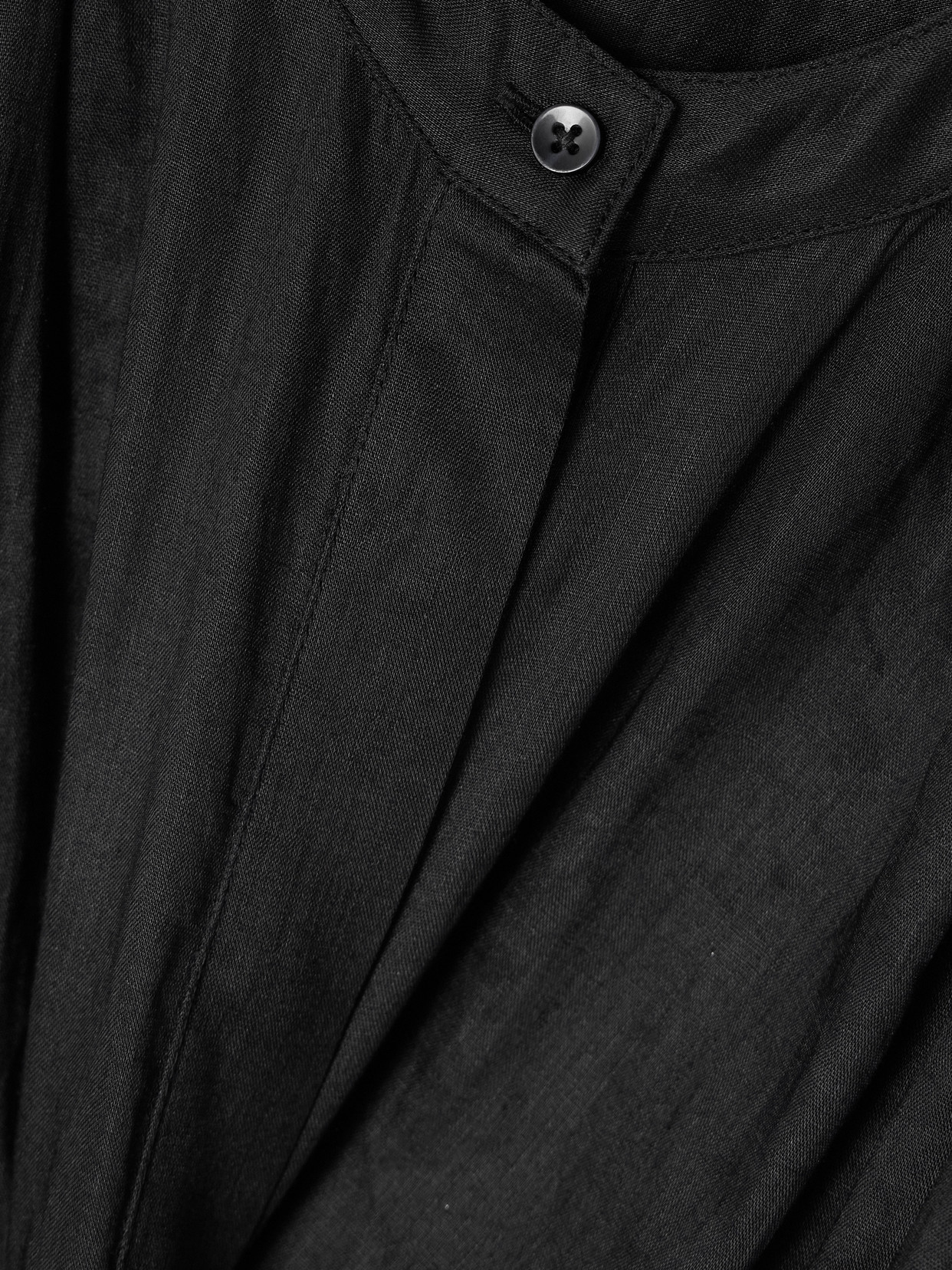 Rohe Gathered Ramie-voile Blouse In Black