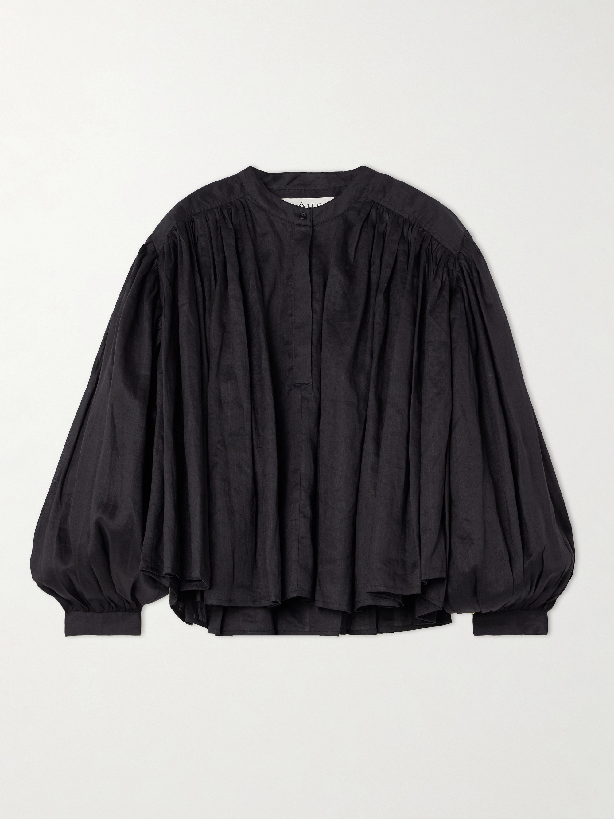 Róhe Gathered ramie-voile blouse