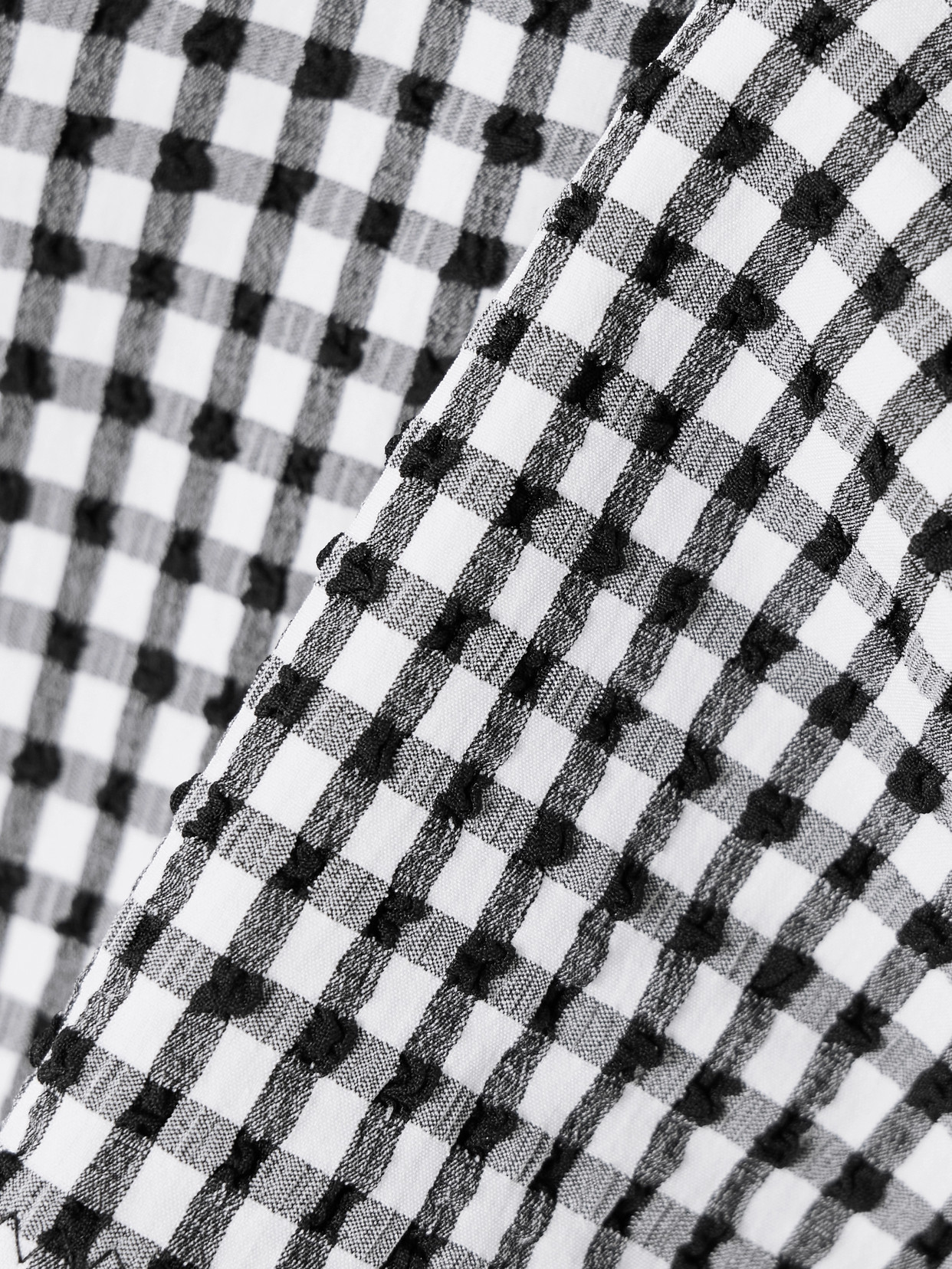 Rohe Gingham Seersucker Bralette In Gray