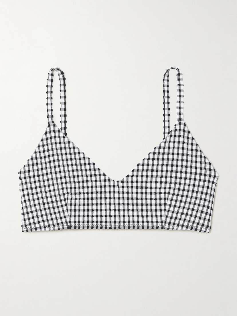 RÓHE Gingham Seersucker Bralette