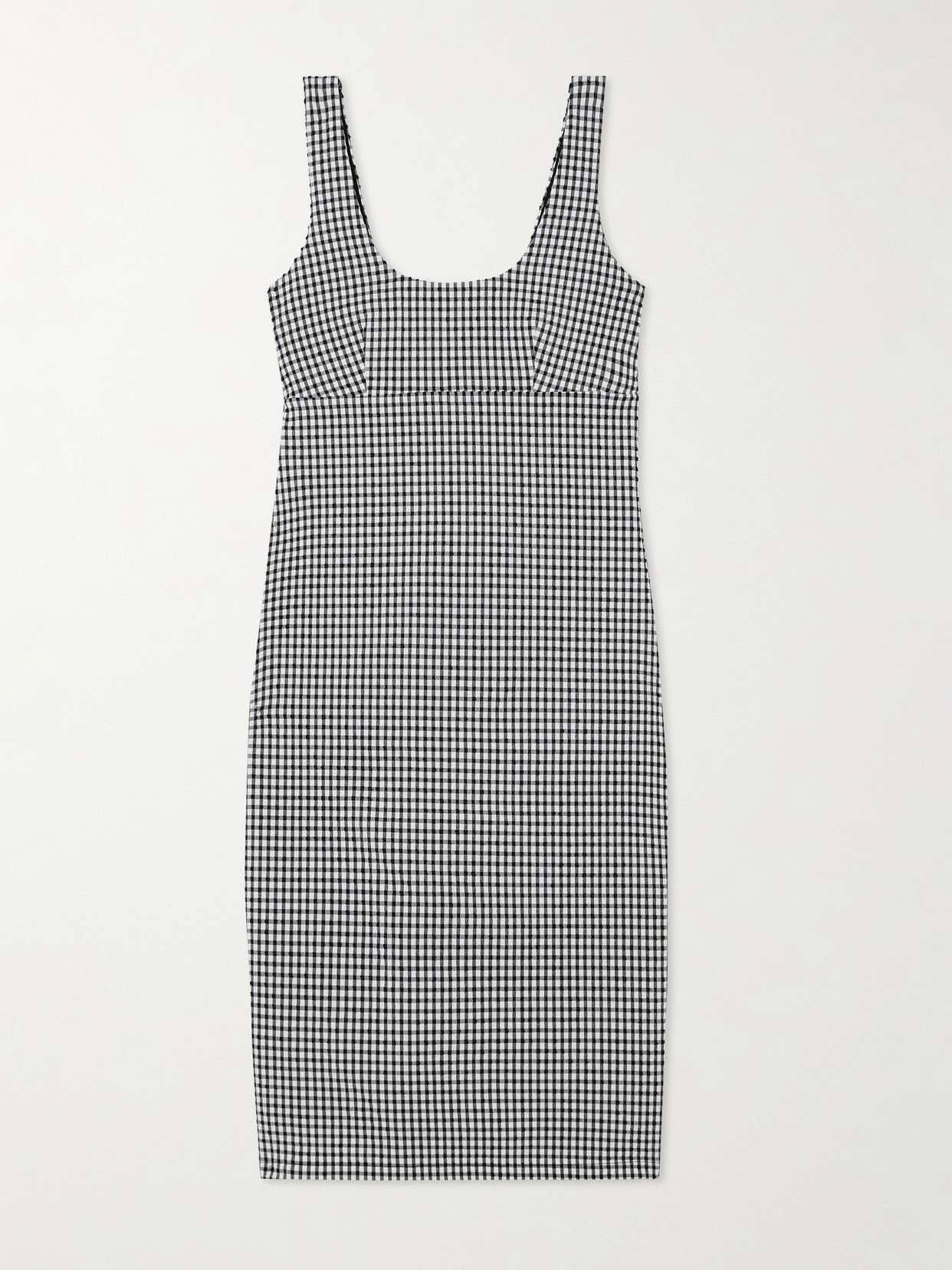 Rohe Gingham Seersucker Mini Dress In Gray