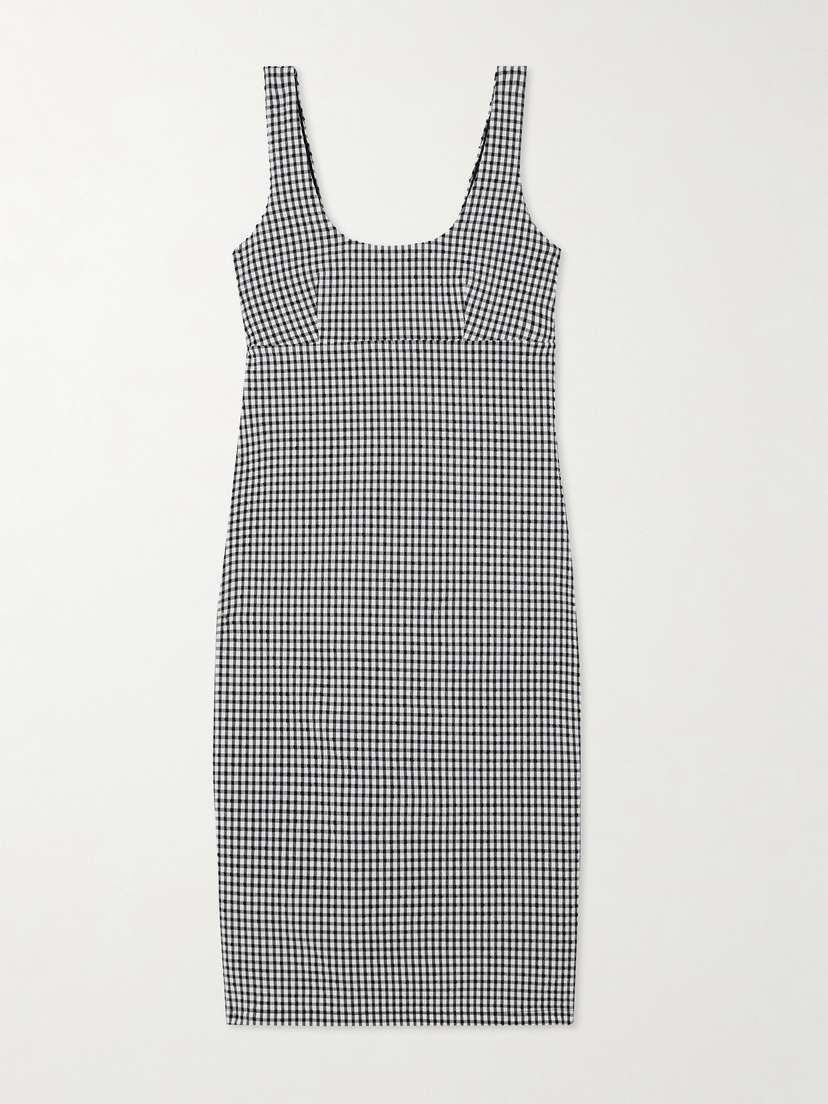 RÓHE Gingham Seersucker Mini Dress