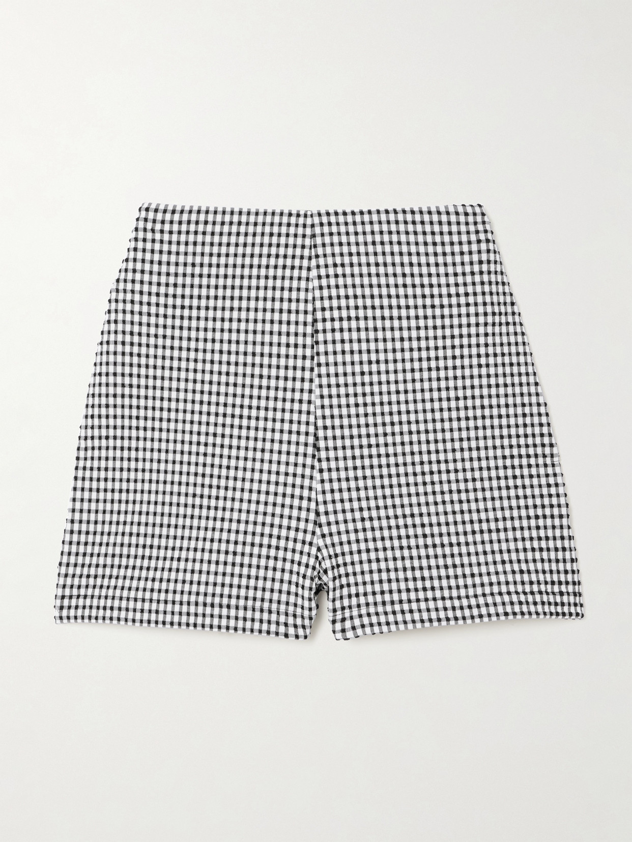 RÓHE - Gingham Seersucker Shorts - Gray