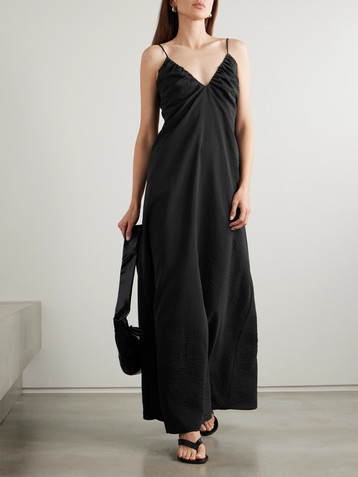 Róhe Gathered open-back silk-blend crepe maxi dress