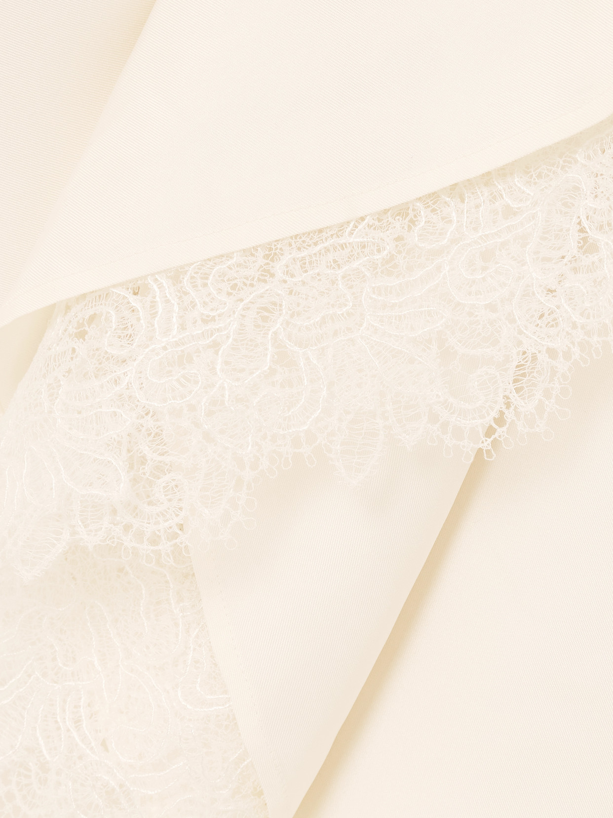 Shop Rohe Tie-back Lace-trimmed Silk Maxi Dress In Cream
