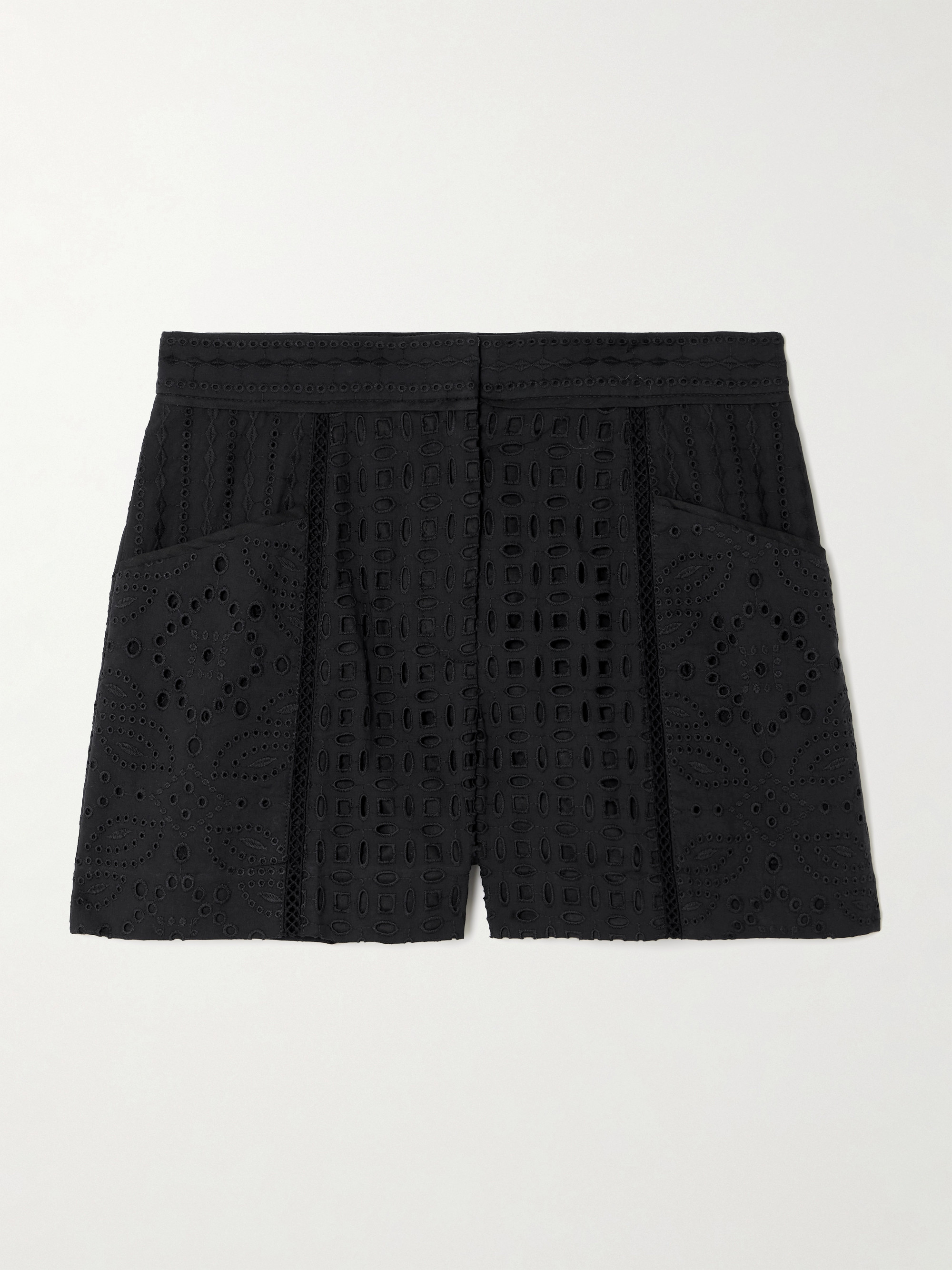 Veronica Beard Fabian broderie anglaise cotton shorts thumbnail