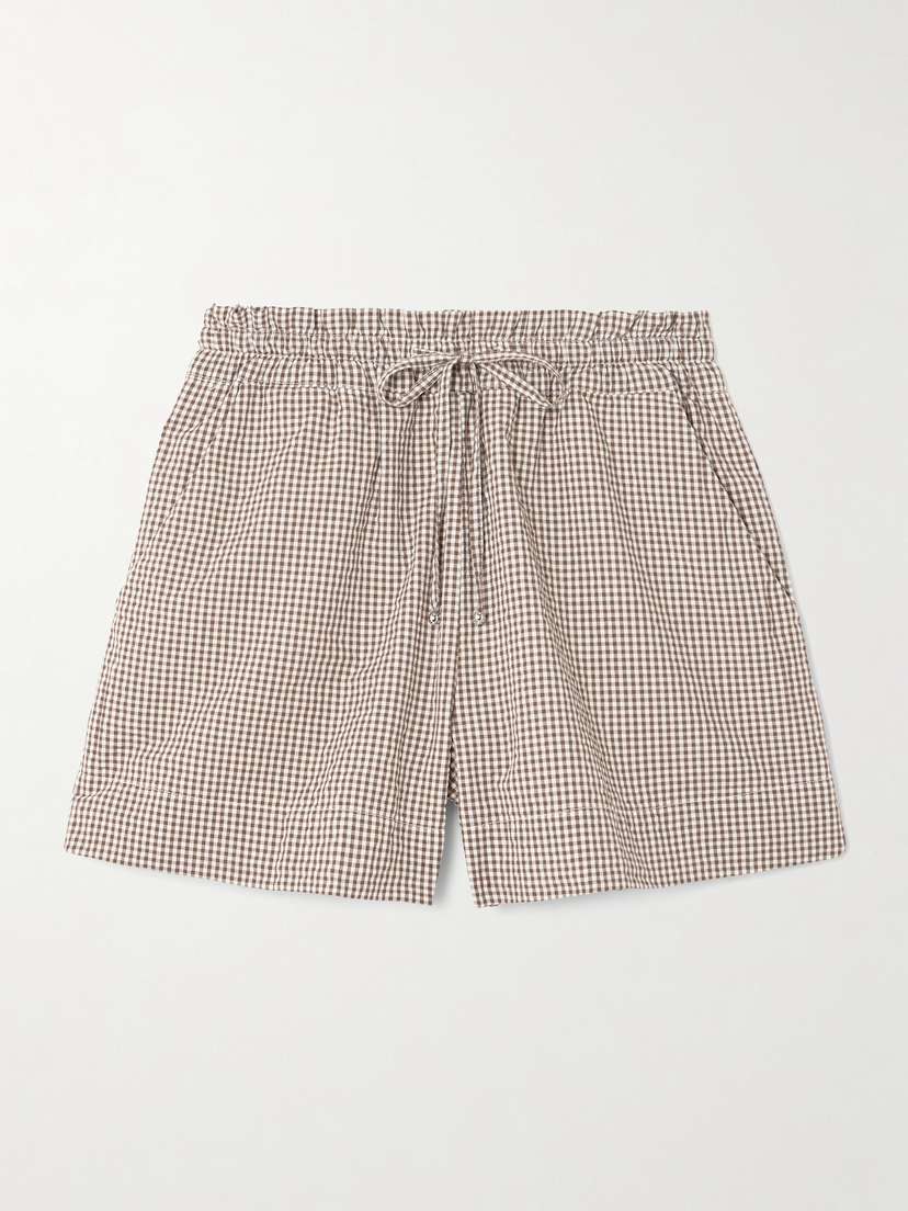 Veronica Beard Tjana Gingham Cotton-blend Shorts