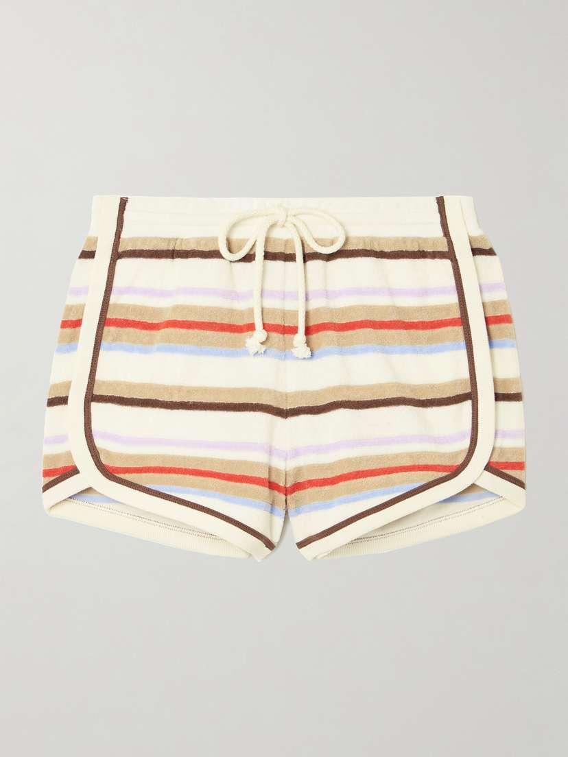 Veronica Beard Mulberry Striped Cotton-blend Terry Shorts