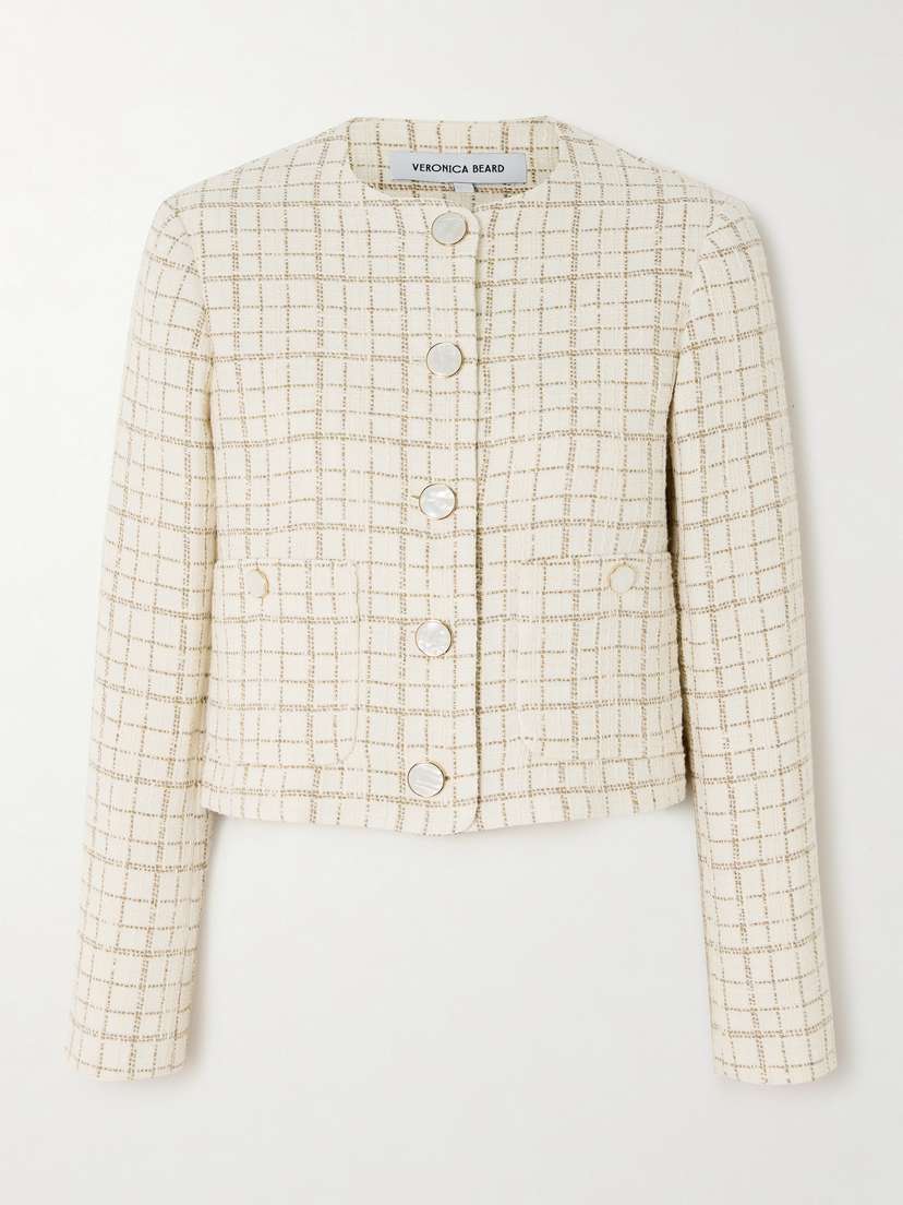 Veronica Beard Andrea Metallic Cotton-blend Tweed Jacket