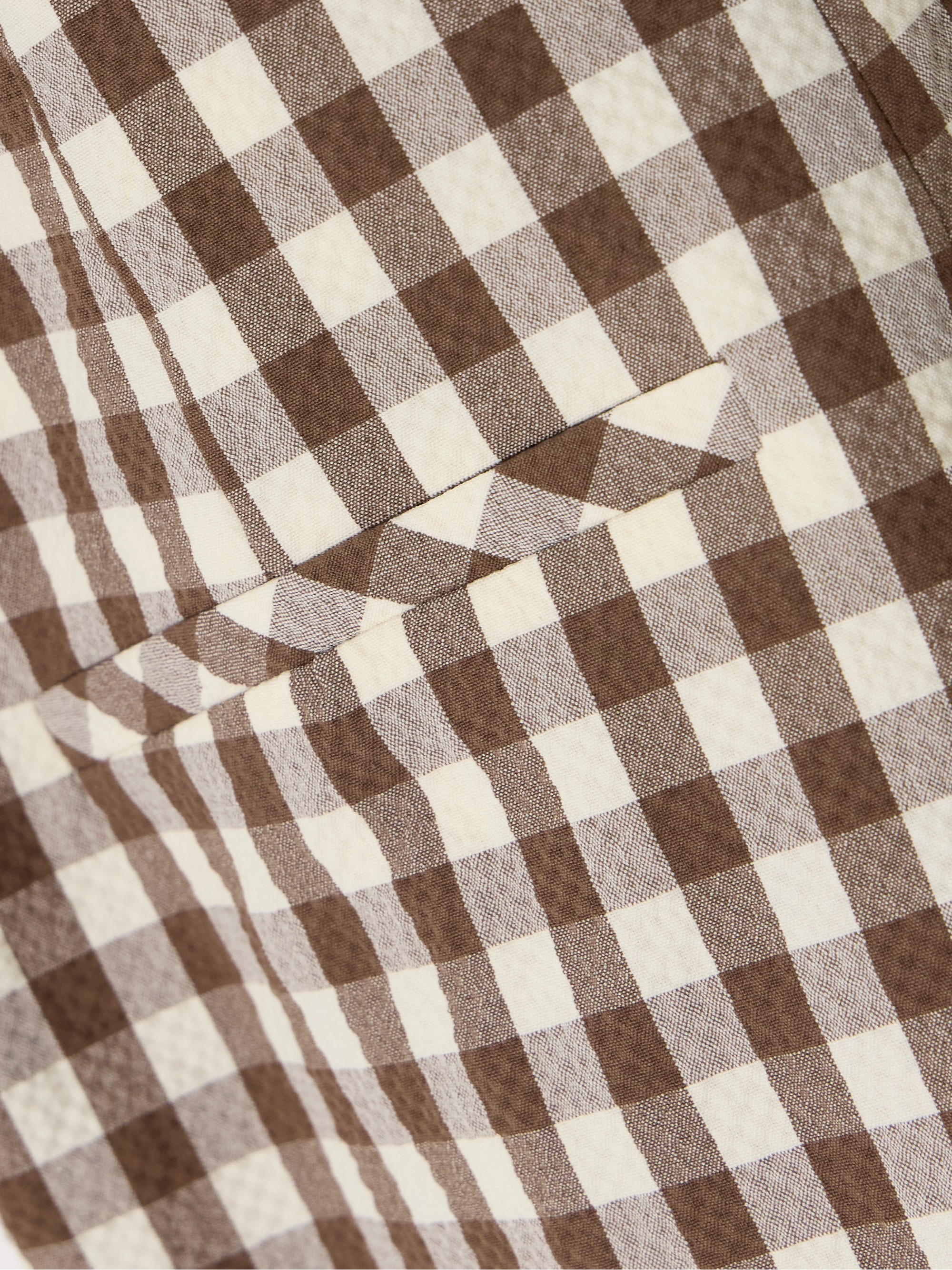 Veronica Beard Haina pleated gingham cotton-blend seersucker shorts thumbnail