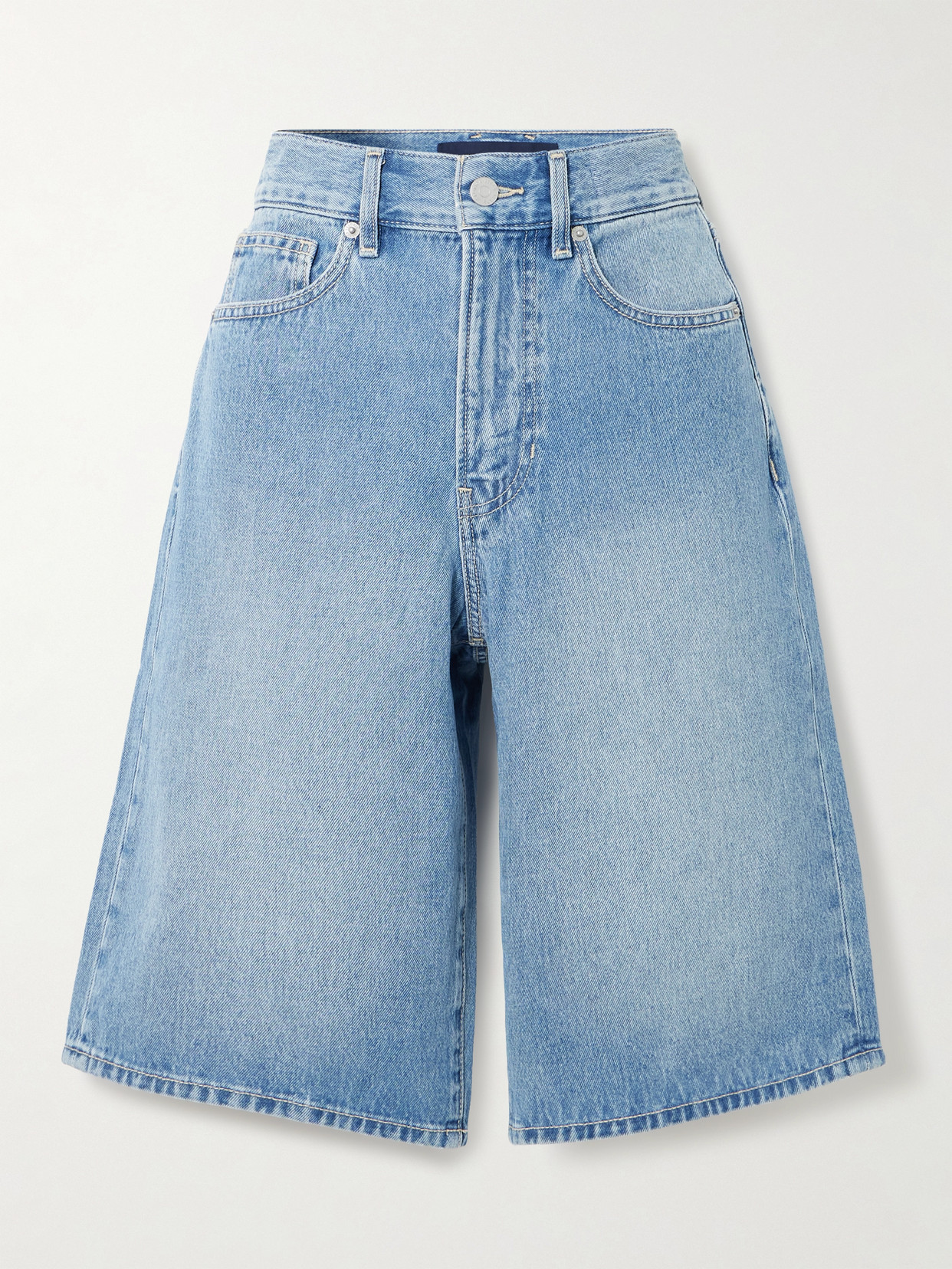 Veronica Beard Charlotte Denim Shorts In Blue