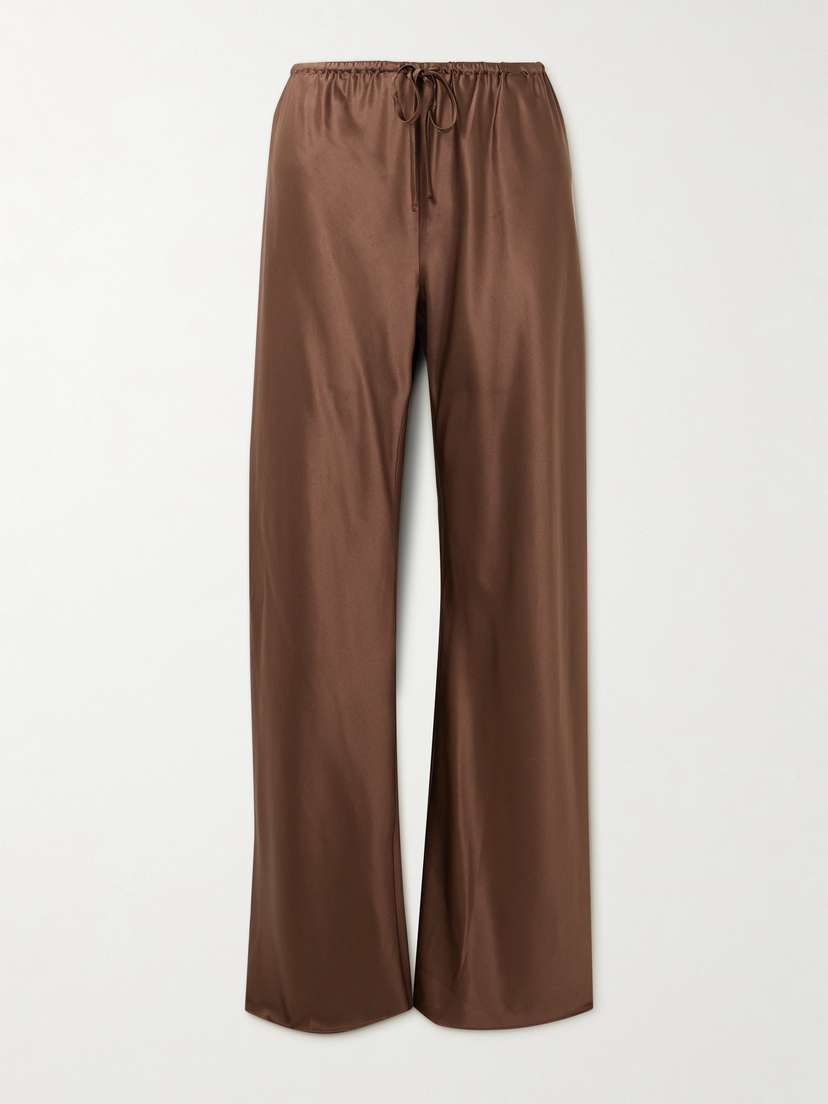 Veronica Beard Billie Silk-blend Satin Straight-leg Pants