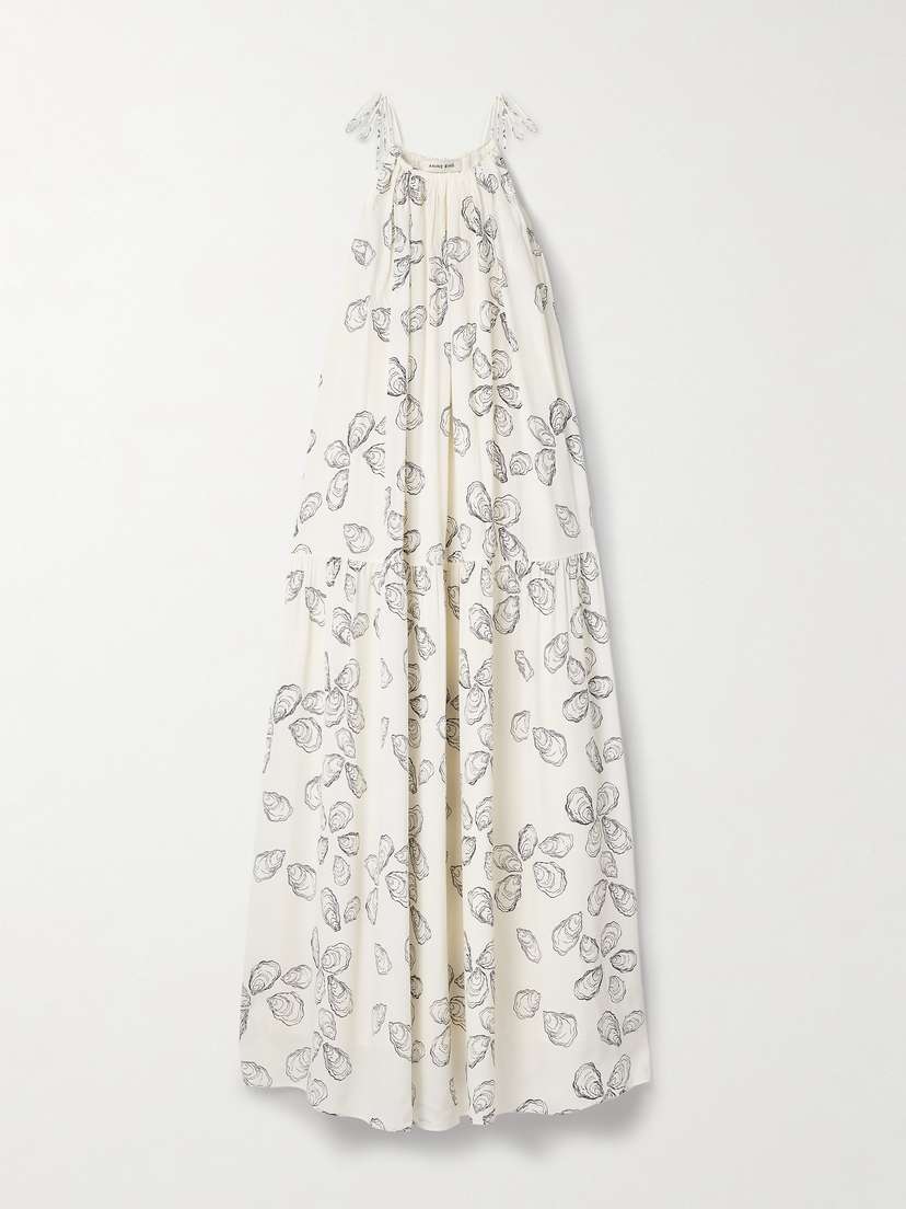 Anine Bing Santana Printed Voile Midi Dress