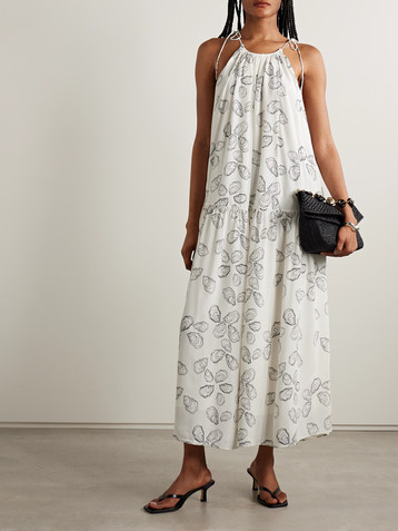 ANINE BING Santana printed voile midi dress