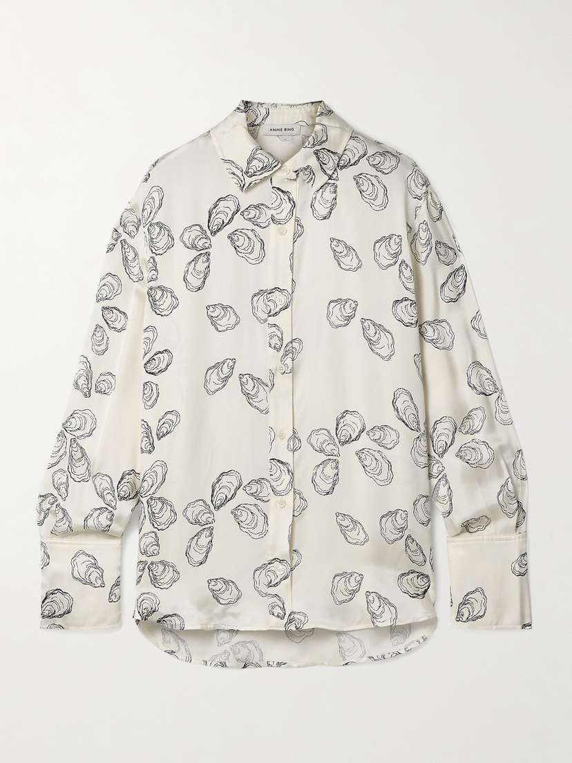 Anine Bing Avalon Printed Silk-blend Shirt