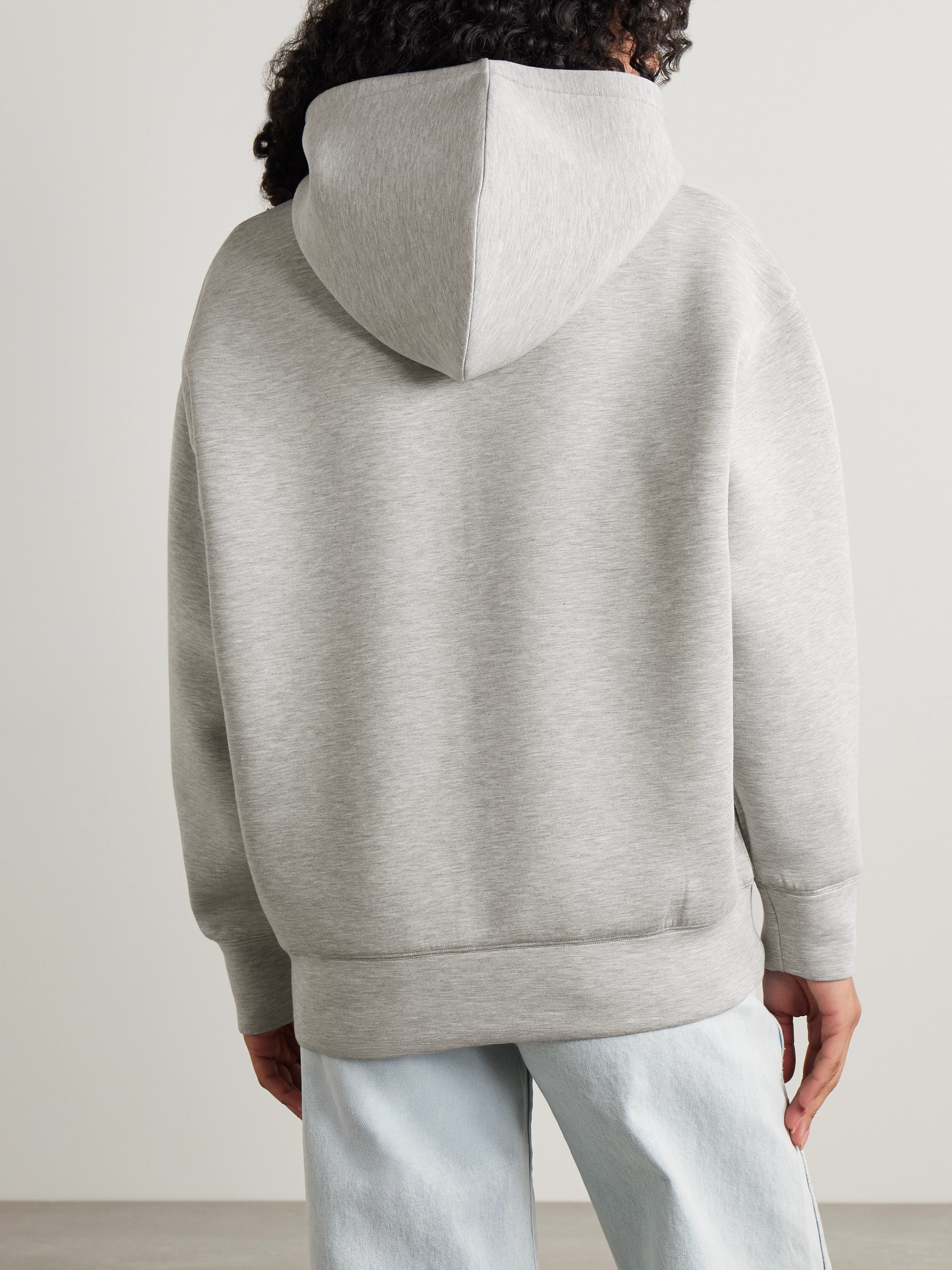 ANINE BING Embossed stretch-jersey hoodie thumbnail