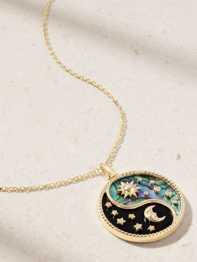 L’Atelier Nawbar Moonlight Harmony 18-karat Gold Multi-stone Necklace