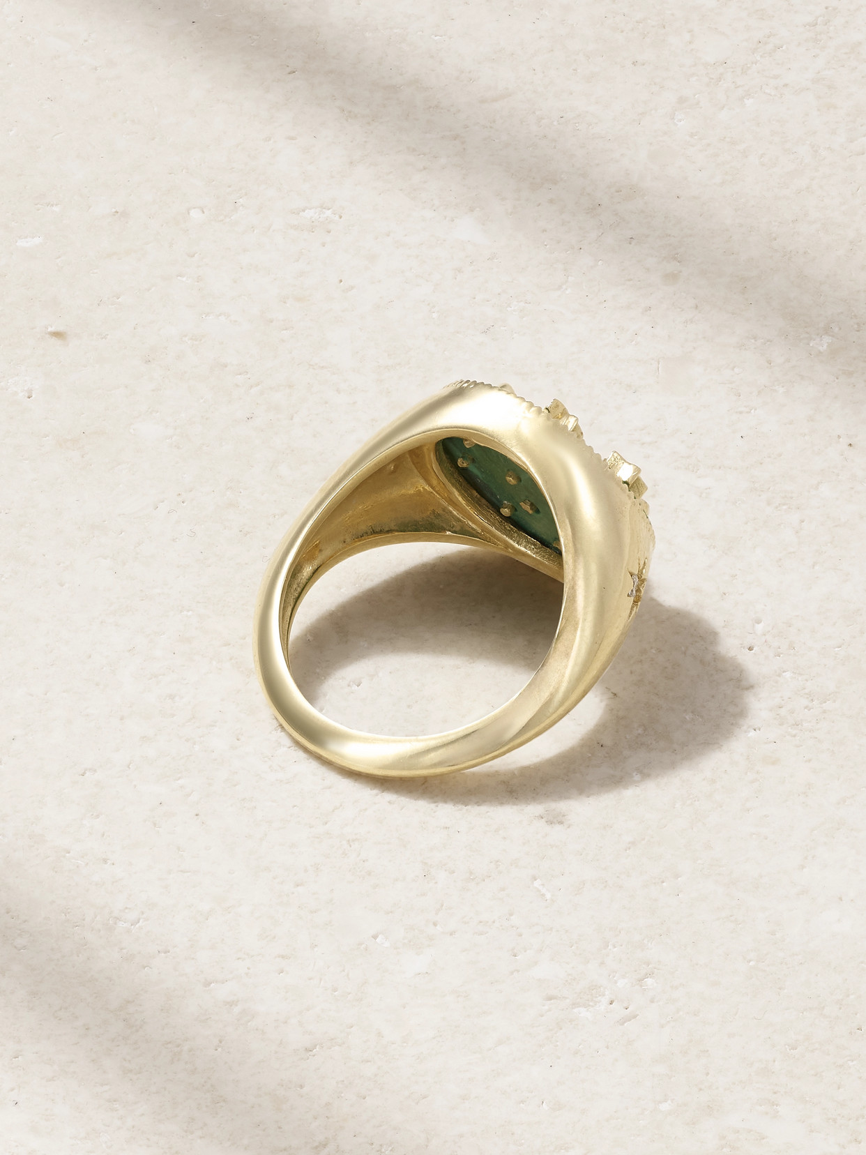 L'atelier Nawbar 18-karat Gold, Turquoise And Diamond Ring In Green