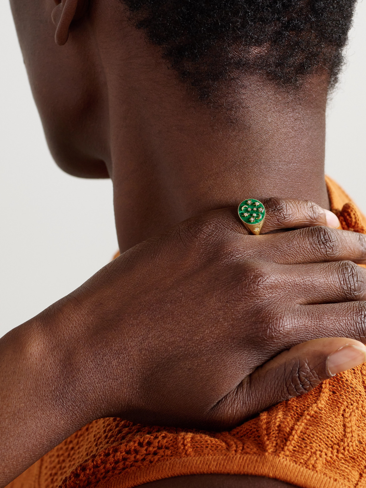 L'atelier Nawbar 18-karat Gold, Turquoise And Diamond Ring In Green