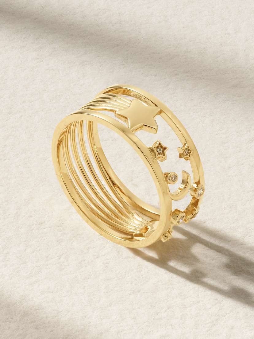 L’Atelier Nawbar Starry 18-karat Gold Diamond Ring