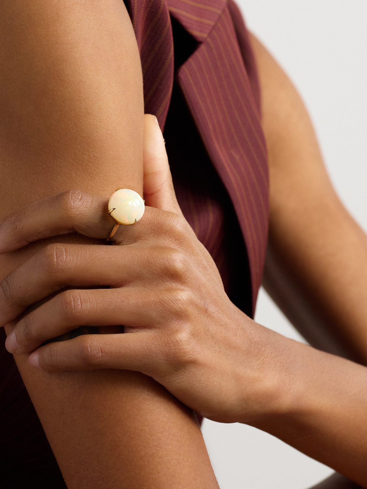 Jia Jia Jumbo Gold Opal Ring In White