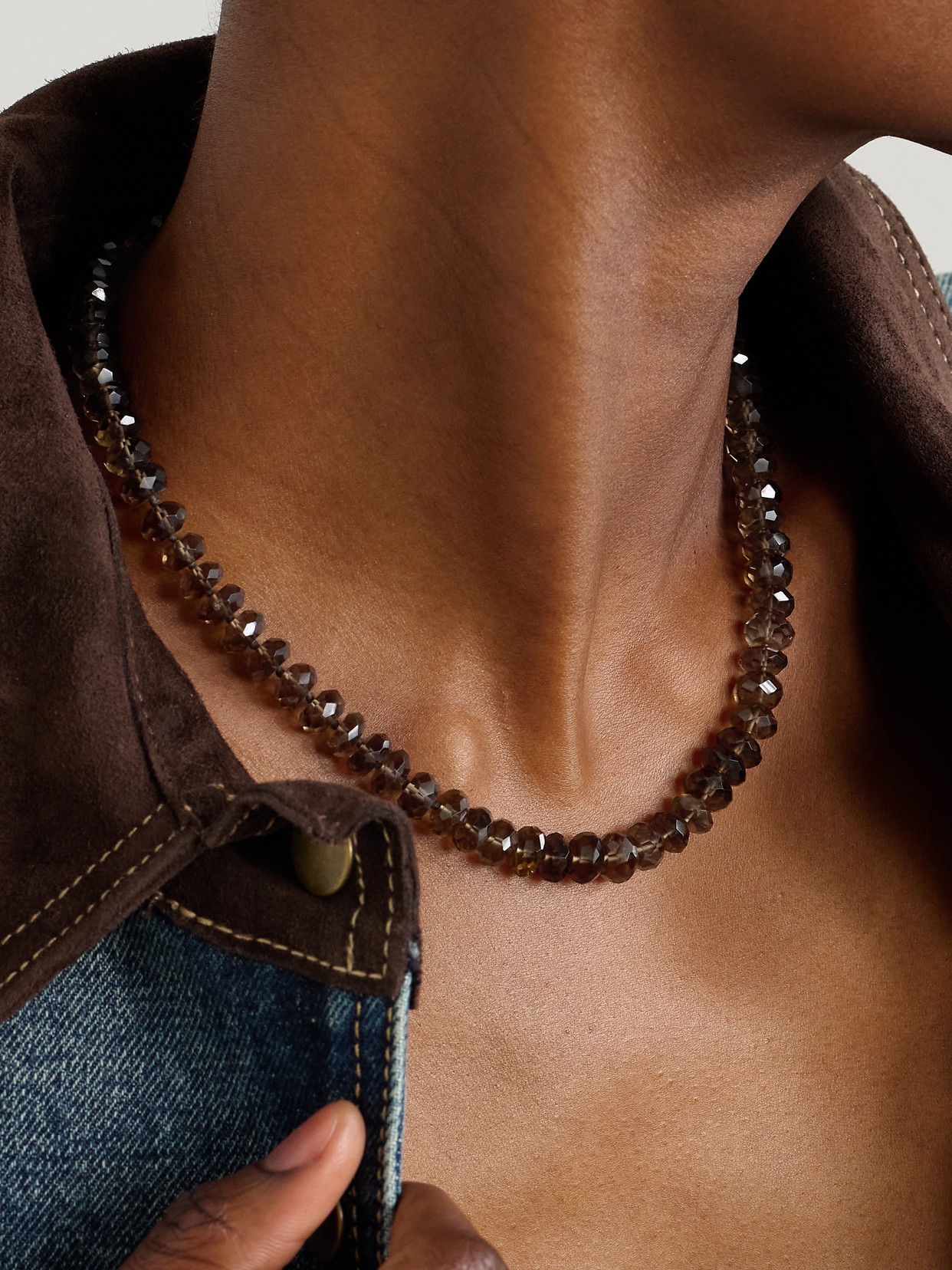 Jia Jia Gold Smoky Quartz Necklace In Brown
