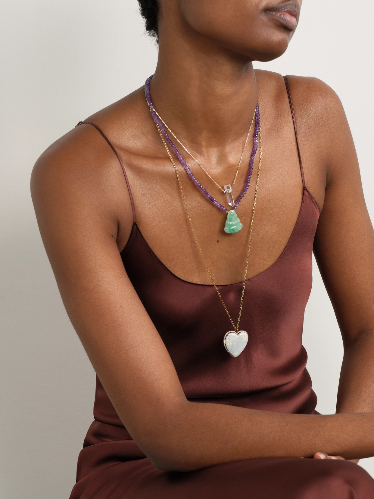 Jia Jia Jumbo 14-karat Gold, Opal And Diamond Necklace In Gold
