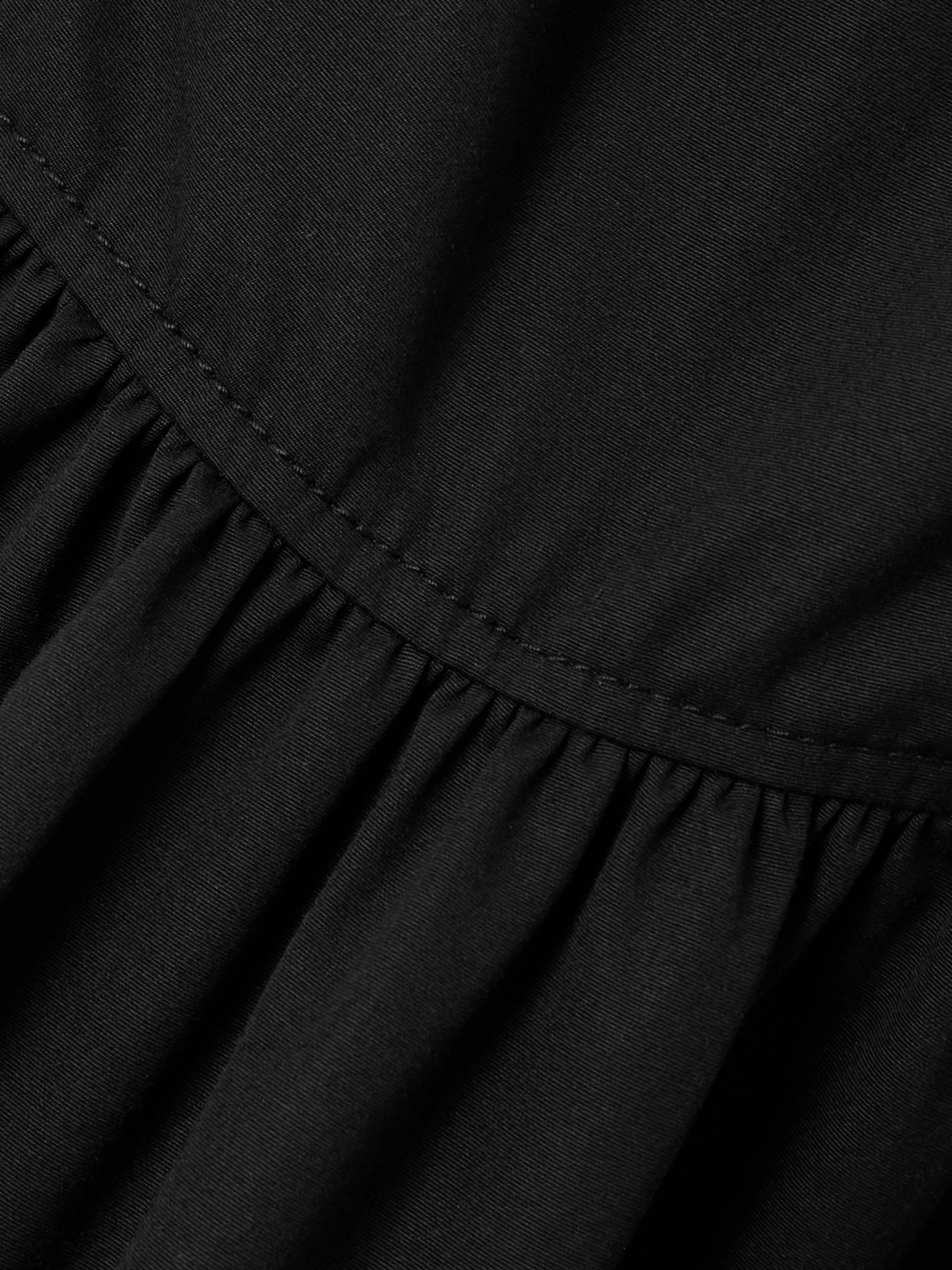 Alexander Mcqueen Gathered Cotton-poplin Midi Dress In Black