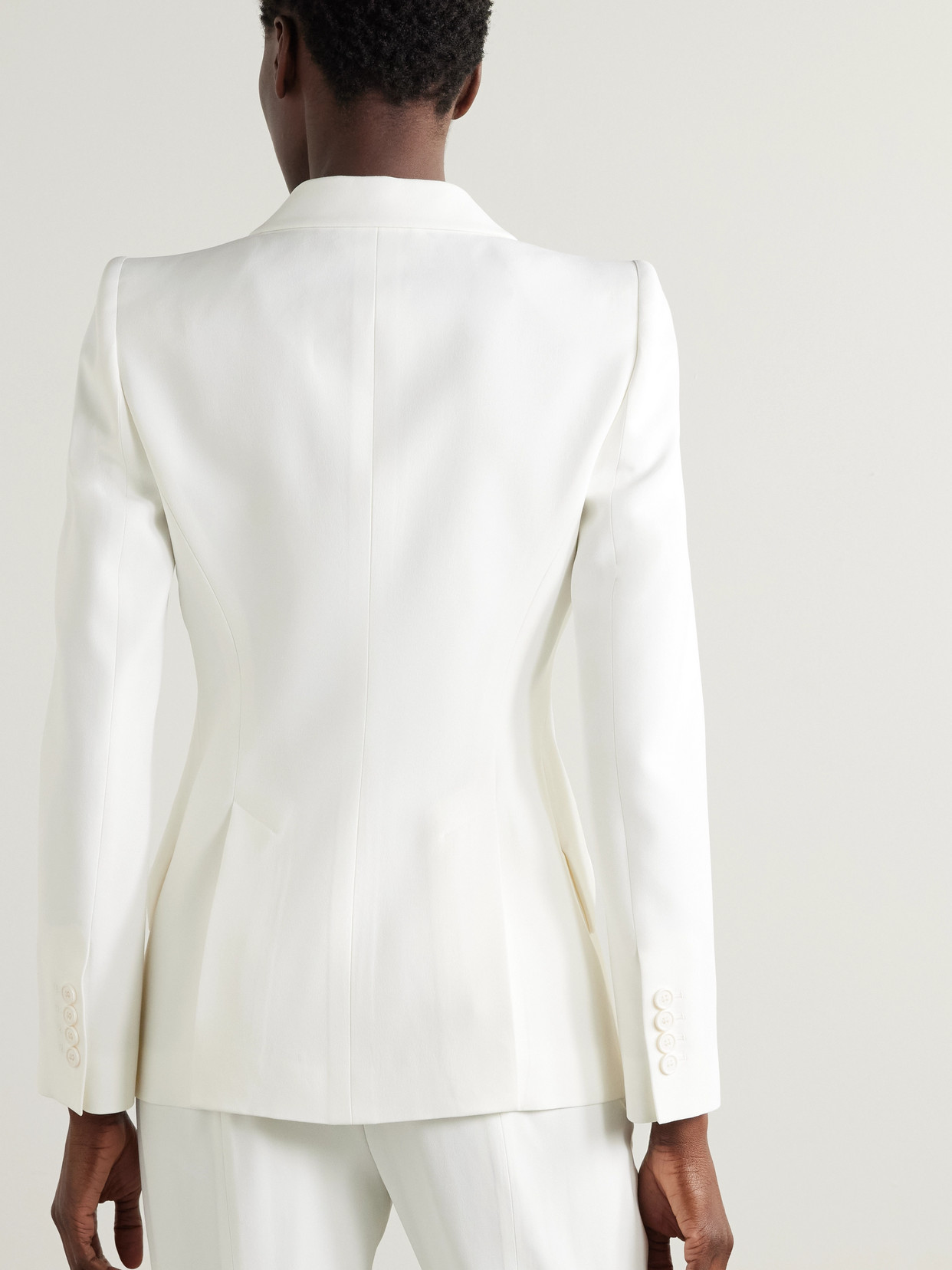 Alexander Mcqueen Embellished Crepe Blazer In Ivory