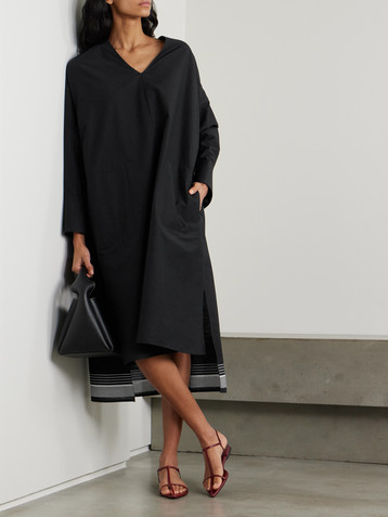 JOSEPH Dalamo embroidered cotton-blend midi dress