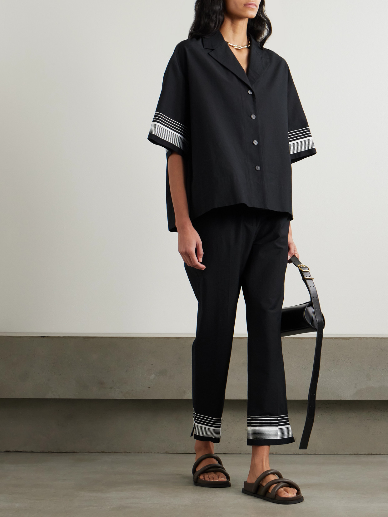 Leopold Embroidered Cotton-Blend Blouse