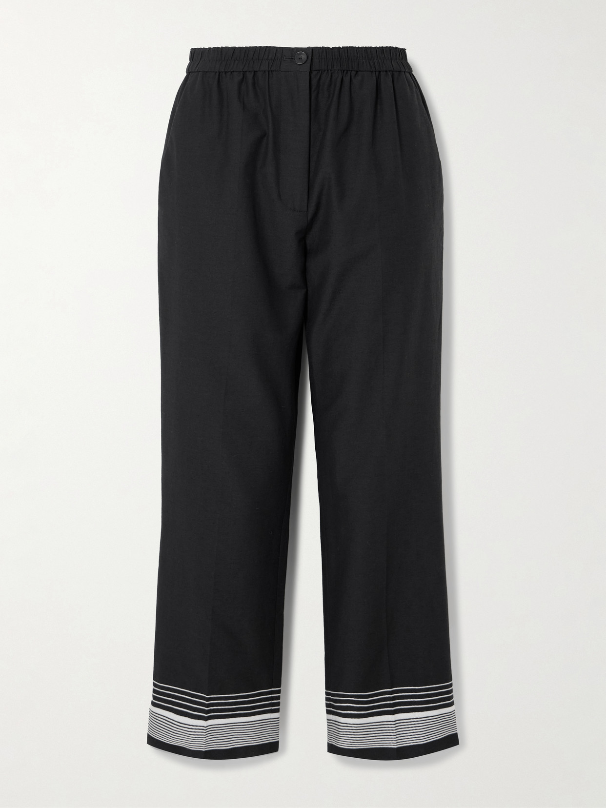 Joseph Tottenham Cropped Embroidered Cotton-blend Straight-leg Pants