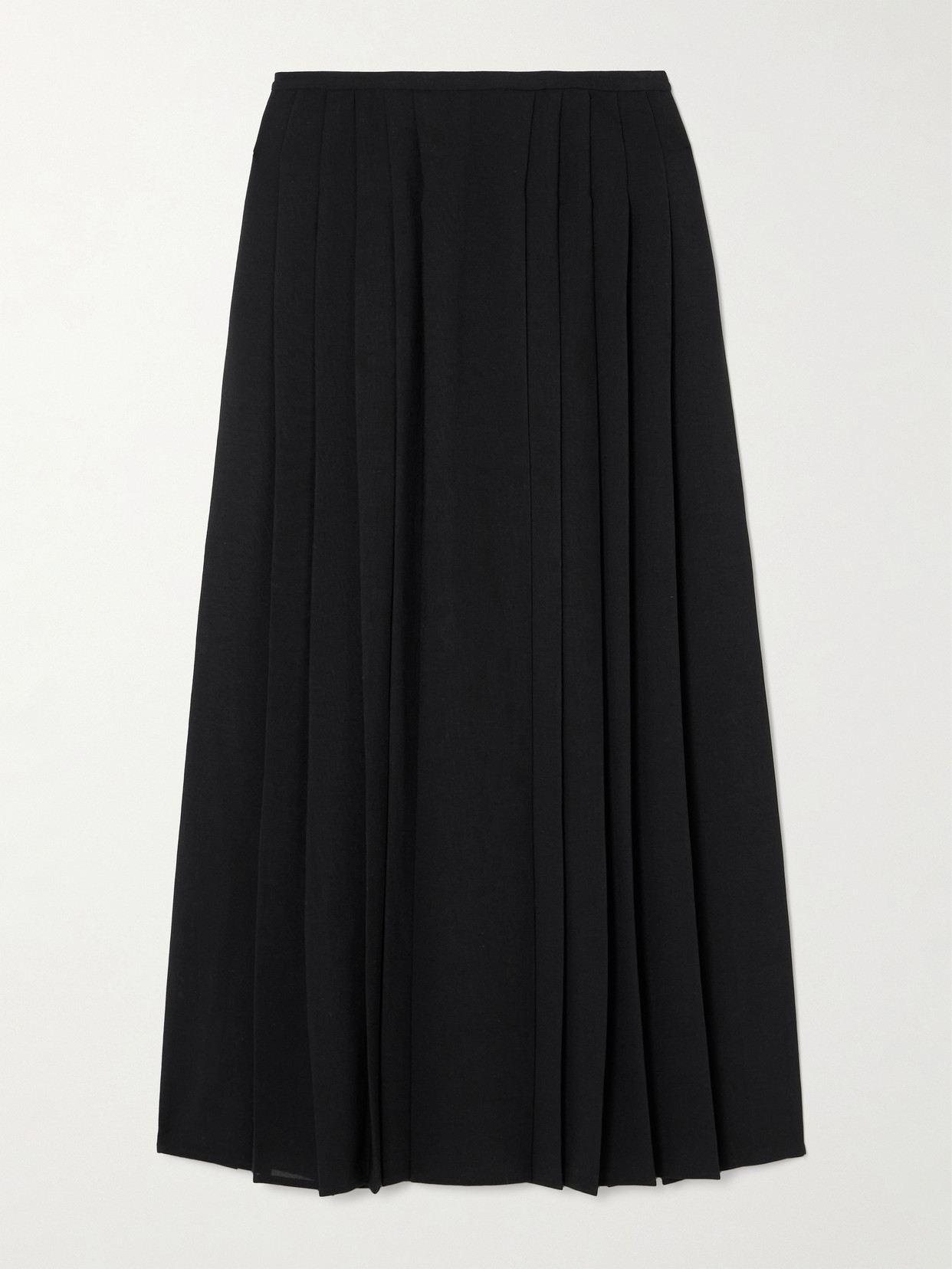 Joseph - Crete Pleated Crepe De Chine Midi Skirt - Black
