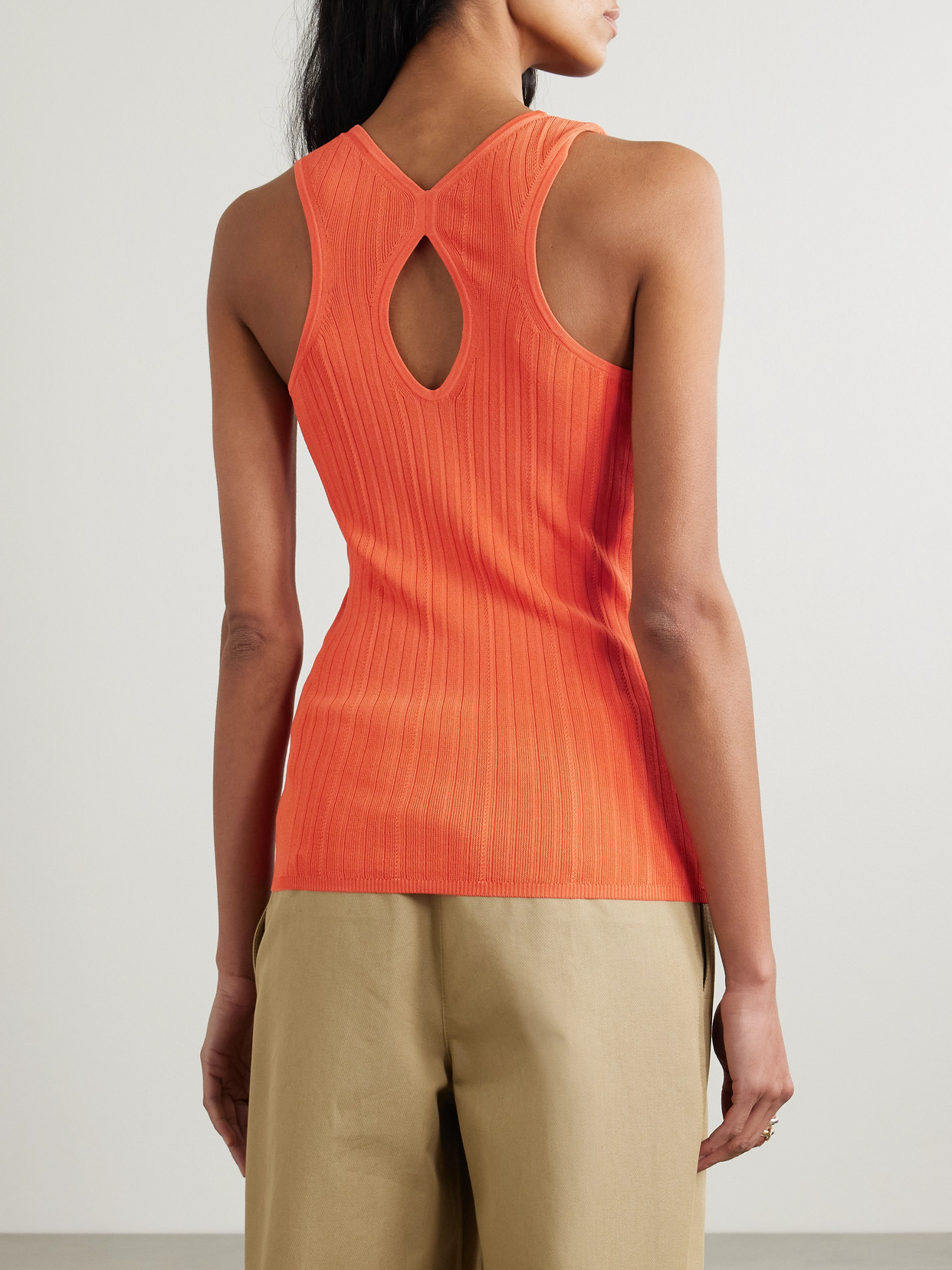 Cutout Ribbed-Knit Tank