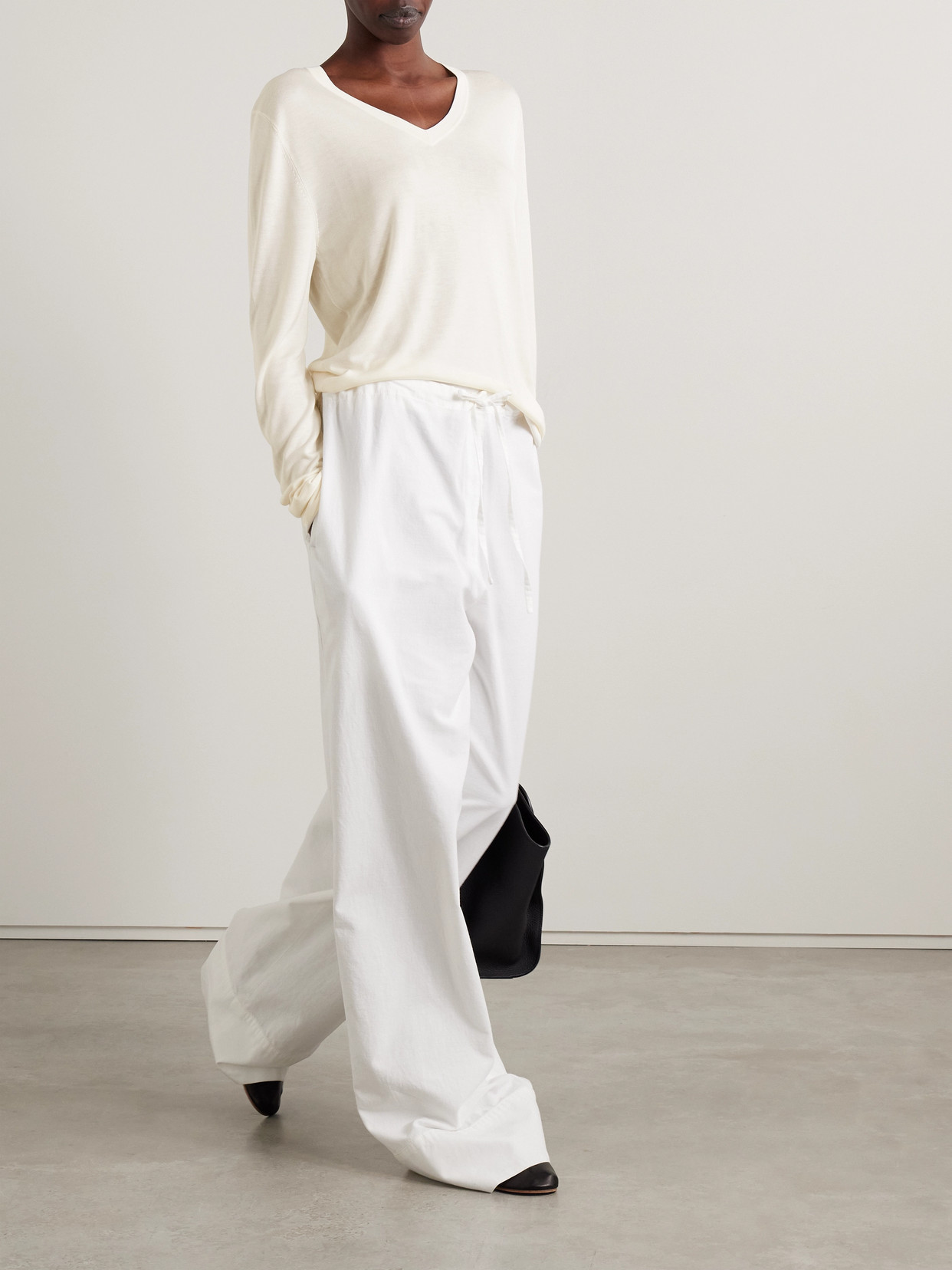 The Row Katarina Jersey Sweater In White