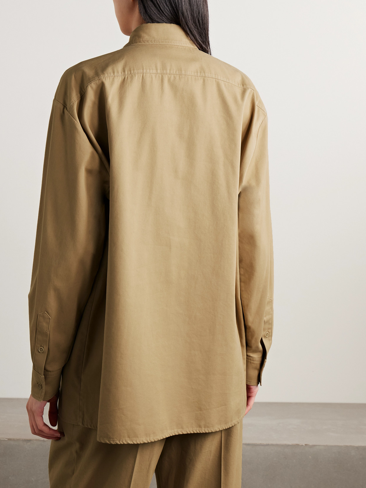 Tansy Oversized Cotton And Cashmere-Blend Twill Shirt