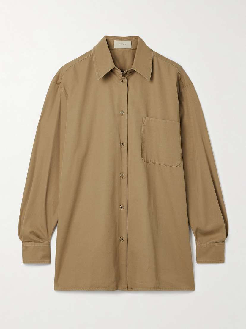 The Row Tansy Oversized Cotton And Cashmere-blend Twill Shirt