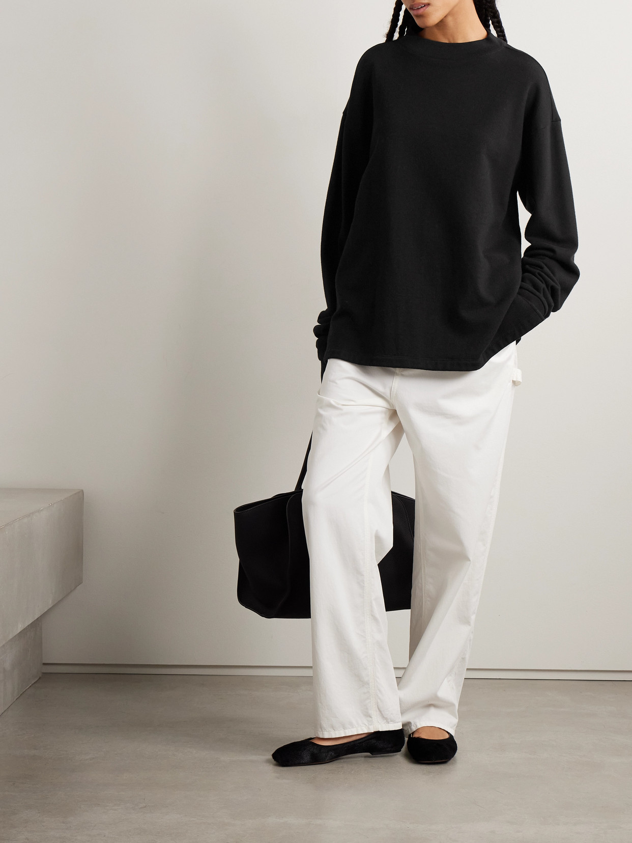 The Row Amira Cotton And Cashmere-blend Jersey Sweater